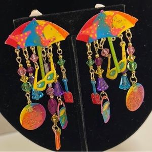 Vintage ‘80s Beach Theme Clip on Earrings-Boutique